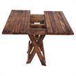 3 Piece Plank Style Wood Outdoor Folding Portable Picnic Table Set in Brown