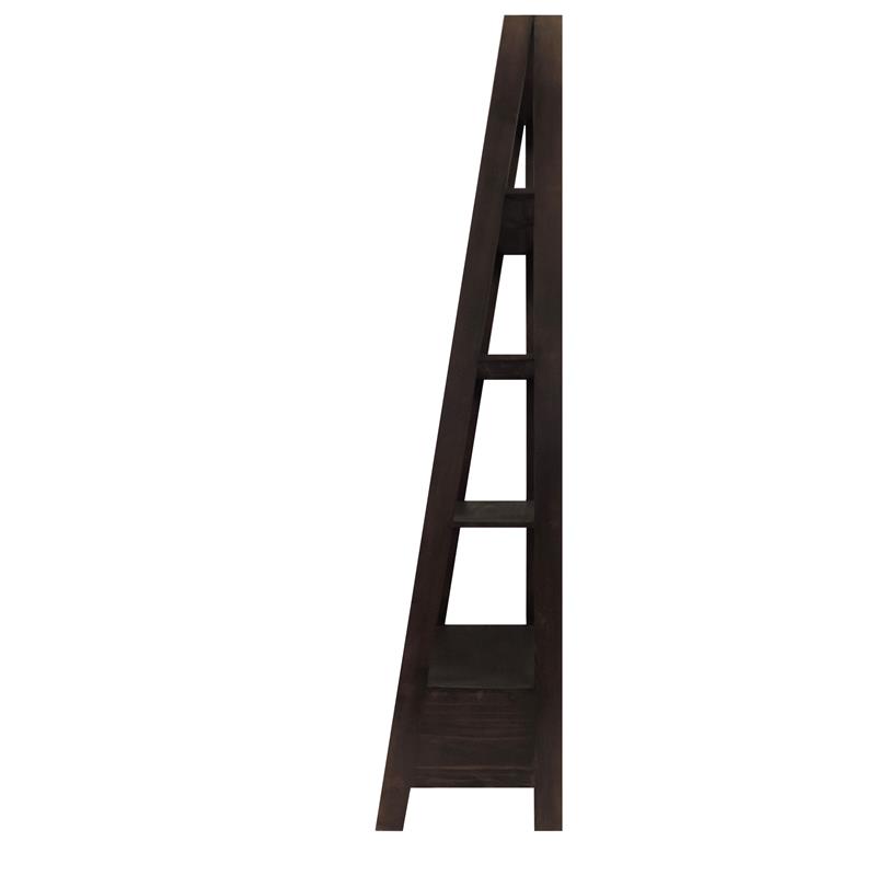 4 Shelf Wooden Ladder Bookcase With, 4 Shelf Wooden Ladder Bookcase With Bottom Drawers