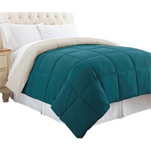genoa king size box quilted reversible comforter the urban port in blue and gray
