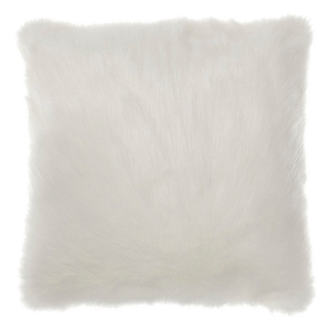 fabric upholstered pillow with faux fur accents a set of 4 in white