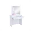Modish Vanity with Hidden Mirror Storage & Lift Top Stool with 2 Piece in White