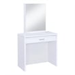 Modish Vanity with Hidden Mirror Storage & Lift Top Stool with 2 Piece in White