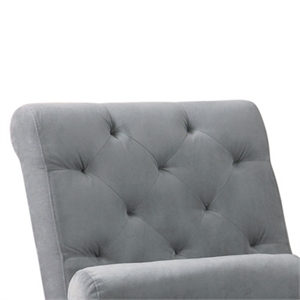 fashionably button tufted comfy gray chaise