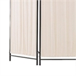 Folding Screen with Metal Frame & Gathered Fabric Panels in Black And White