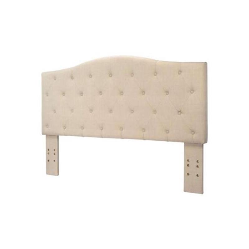 On Tufted Fabric Wrapped Queen Size, Off White Queen Size Headboard