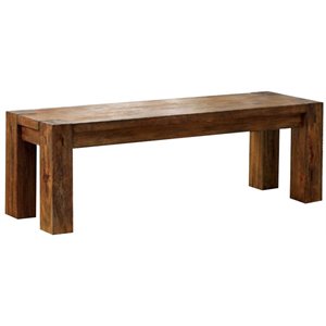 Frontier Transitional Style Bench  in Brown