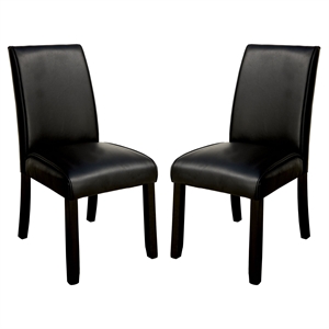 Grandstone I Contemporary Side Chair With Black Finish with set of 2