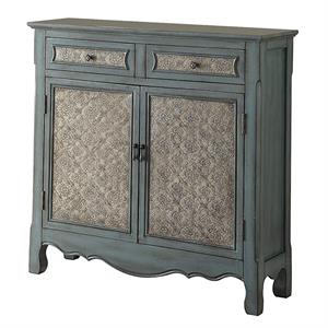 storage cabinet with 2 doors and 2 drawers in antique blue