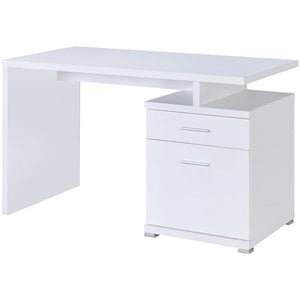 gorgeous white wooden desk with cabinet