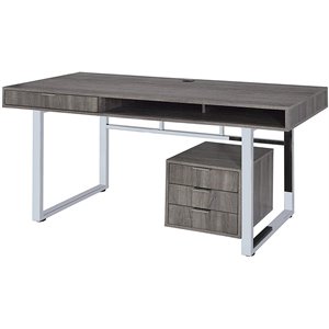elegant contemporary style wooden writing desk in gray