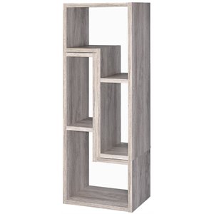 modern style wooden bookcase in gray