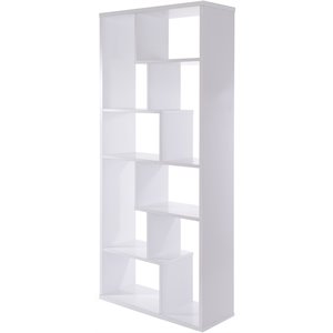 wooden rectangular cube  bookcase in white