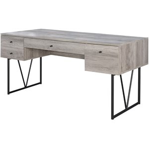 Chic Atelier Writing Desk 4 Drawer in Driftwood Gray