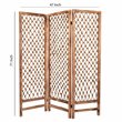 3 Panel Traditional Foldable Screen with Rope Knot Design in Brown
