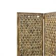 Woven Seagrass 3 Panel Wooden Room Divider in Natural Brown