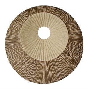 round and ribbed double layer sandstone wall art in medium in brown and beige