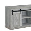 48 Inch Farmhouse Wooden TV Console With 2 Sliding Barn Doors in Gray