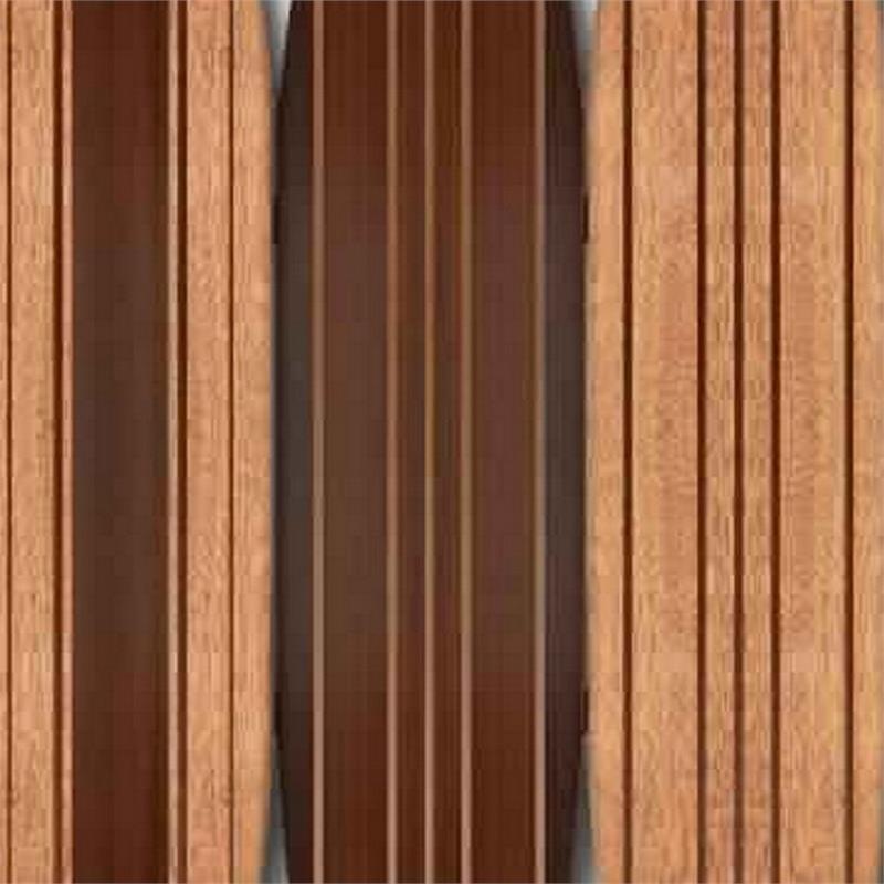 3 Panel Wooden Screen with Surfboard Shape Design in Brown