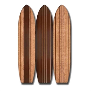 71 inch panel screen divider- surfingboard design- stripes- brown