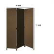 3 Panel Fabric Upholstered Wooden Screen with Straight Legs in Brown