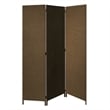 3 Panel Fabric Upholstered Wooden Screen with Straight Legs in Brown