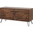 2 Doors Wooden Media Console with Hairpin Legs in Brown and Black