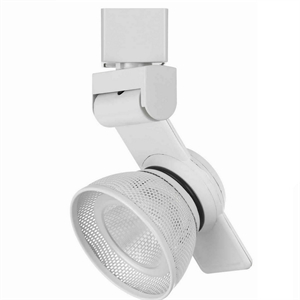 12w integrated led metal track fixture with mesh head in white