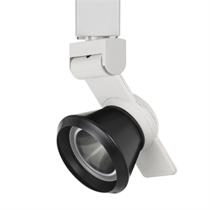 12w integrated led metal track fixture with cone head in white and black