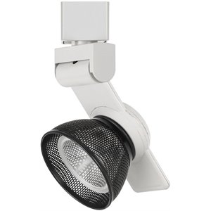 12w integrated led metal track fixture with mesh head in white and black