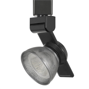12w integrated led metal track fixture with mesh head in black and silver