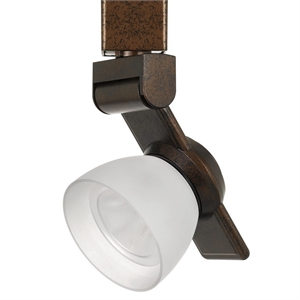 12w integrated led track fixture with polycarbonate head in bronze and white
