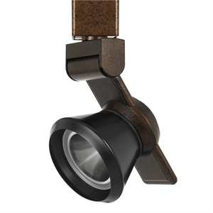 12w integrated led metal track fixture with cone head in bronze and black