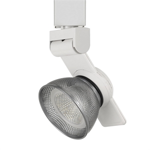 12w integrated led metal track fixture with mesh head in gray and black
