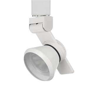 12w integrated led metal track fixture with dimmer feature in white