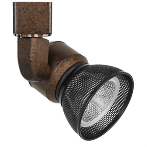 10w integrated led metal track fixture with mesh head in bronze and black