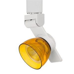 12w integrated led track fixture with polycarbonate head in white and yellow