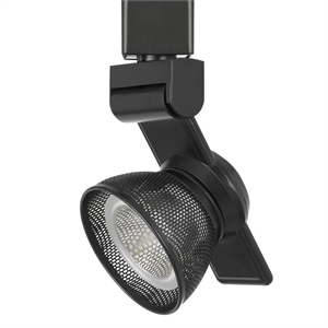 12w integrated led metal track fixture with mesh head in dark black