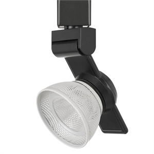 12w integrated led metal track fixture with mesh head in black and white
