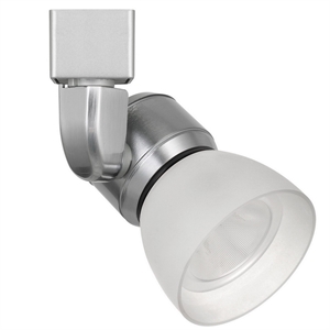 10w integrated led track fixture with polycarbonate head in silver and white