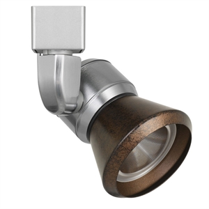 10w integrated led metal track fixture with cone head in silver and bronze
