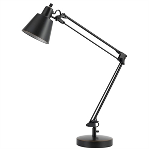 60w metal task lamp with adjustable arms and swivel head with set of 2 in black