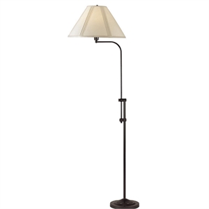 3 way metal floor lamp with and adjustable height mechanism in bronze