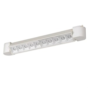 20 w integrated led linear design track fixture with dimmer feature in white