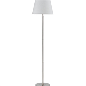 metal round 3 way floor lamp with spider type shade in silver