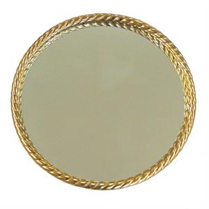 rope like metal frame round mirror with mounting hardware in gold and silver
