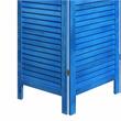 Wooden 3 Panel Shutter Screen with Fitted Slats in Light Blue