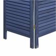 Wooden 3 Panel Shutter Screen with Fitted Slats in Dark Blue