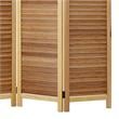 Wooden 3 Panel Shutter Screen with Bamboo Slats in Natural Brown