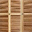 Wooden 3 Panel Shutter Screen with Bamboo Slats in Natural Brown