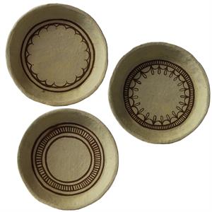 3 Piece Bowl Design Accent Decor with Henna Art in Large in Brown